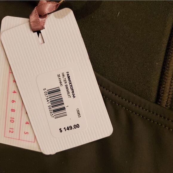 Ted Baker Pikaa Halter Swimsuit Khaki (Olive)- NEW - Picture 11 of 15